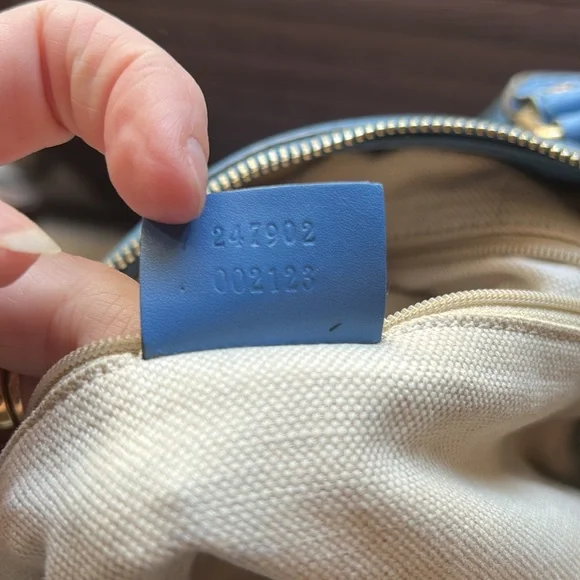 Gucci Tan and Blue Shoulder Bag - Picture 11 of 12